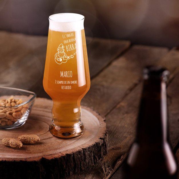 Verre à bière Krosno Splendour avec gravure pour musicien artiste pour Noël