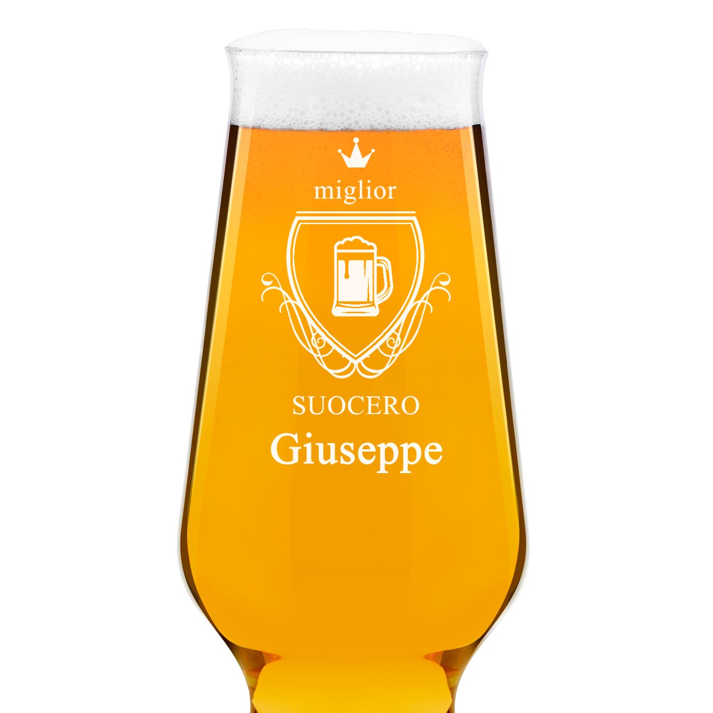 Verre à bière Krosno Splendour avec gravure pour beau-père