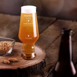 Verre à bière Krosno Splendour avec gravure pour copain mari pour la Saint Valentin