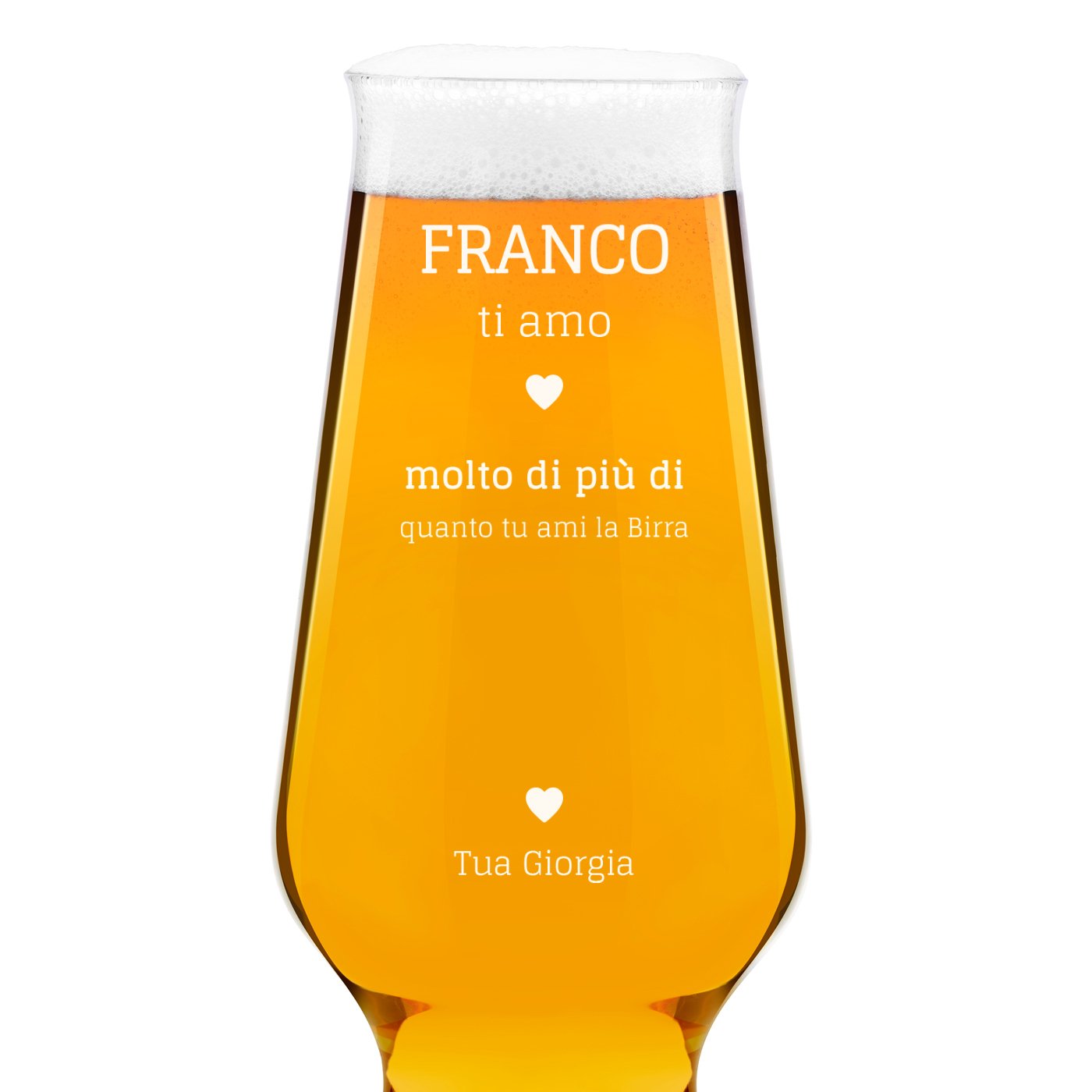 Verre à bière Krosno Splendour avec gravure pour copain mari pour la Saint Valentin