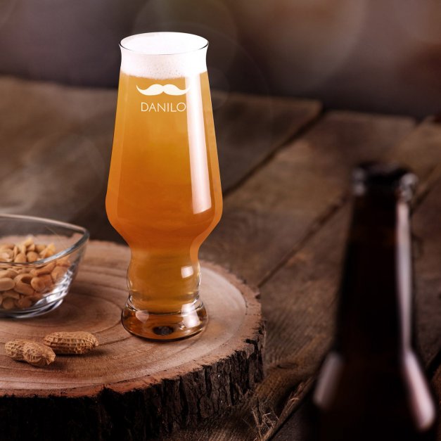 Verre à bière Krosno Splendour avec gravure pour lui avec moustache