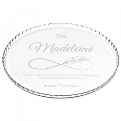 Présentoir à gâteau en verre personnalisé pour l'anniversaire d'une sœur