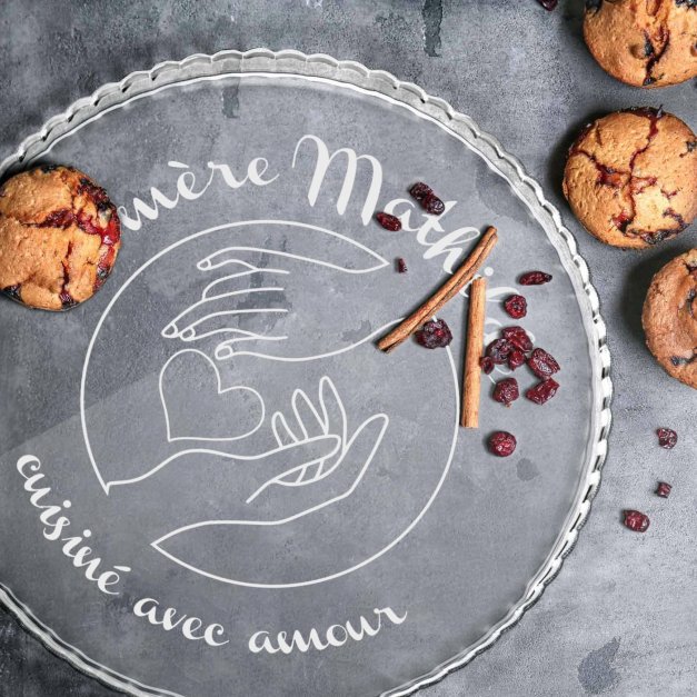 Présentoir à gâteau en verre personnalisé pour maman pour son anniversaire