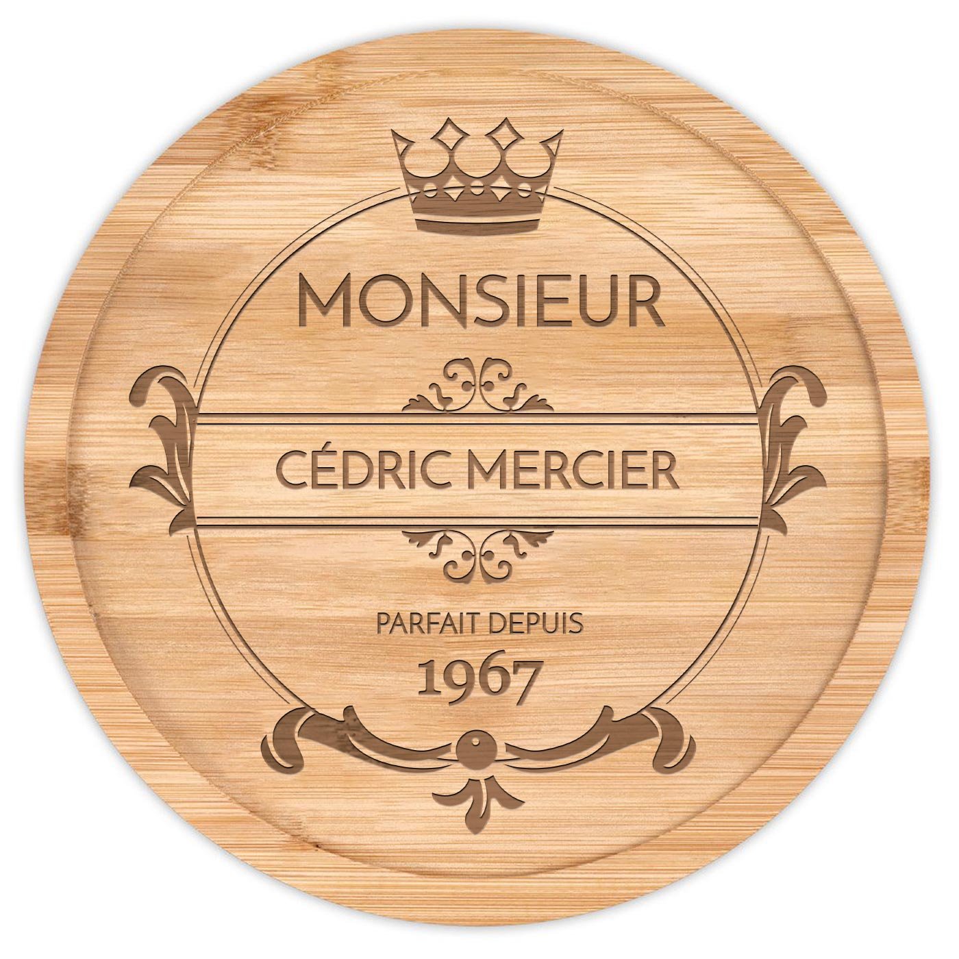 Plateau à fromage en bois personnalisé pour la fête des pères