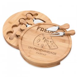 Plateau à fromage en bois avec gravure pour l'anniversaire d'un mari
