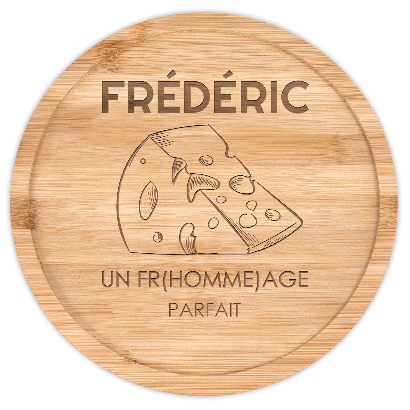 Plateau à fromage en bois avec gravure pour l'anniversaire d'un mari