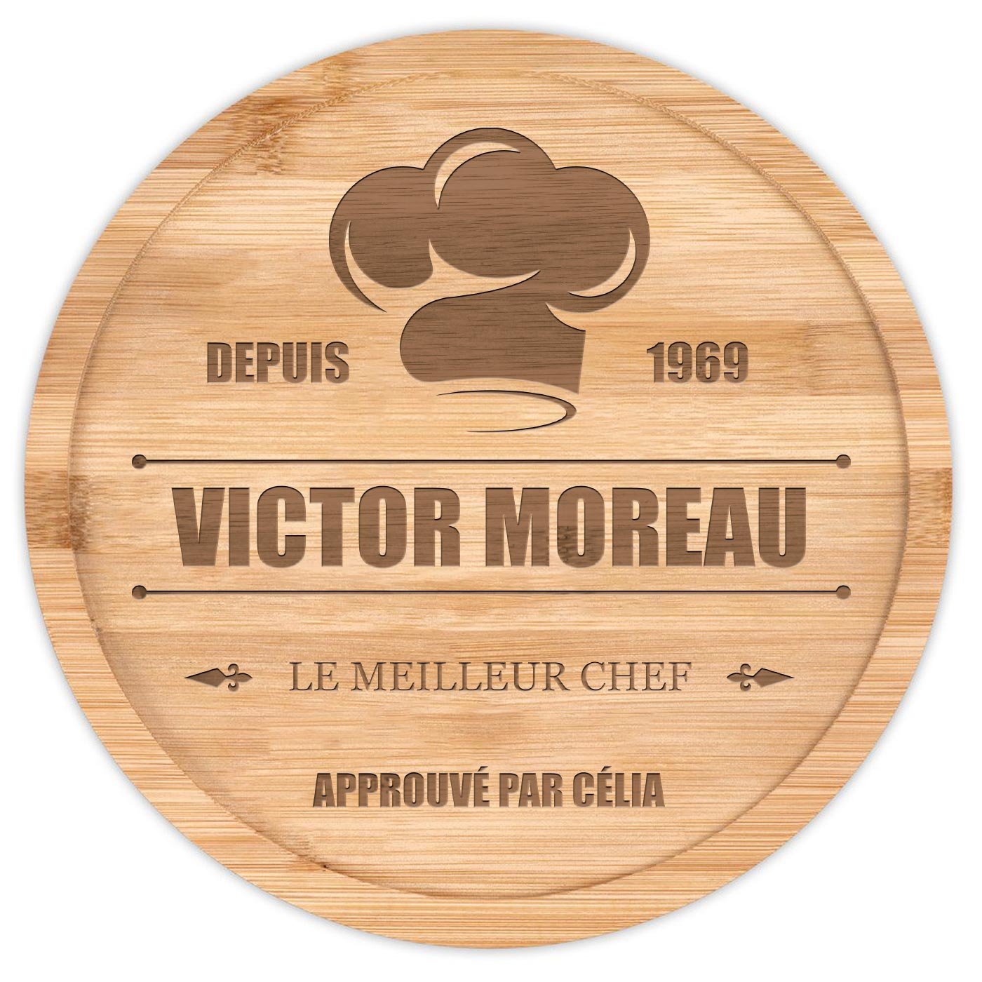 Plateau à fromage en bois personnalisé pour l'anniversaire de papy