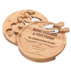Planche à fromage en bois avec gravure pour grands-parents