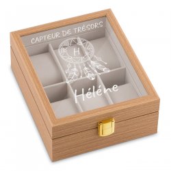 Boîte à montres en bois clair avec gravure pour une épouse pour la Saint-Valentin