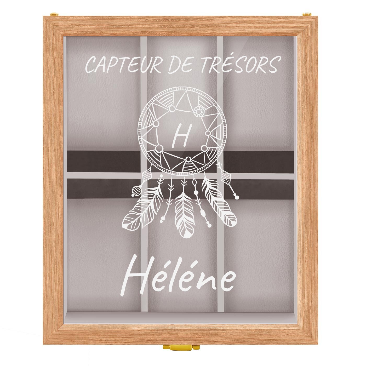 Boîte à montres en bois clair avec gravure pour une épouse pour la Saint-Valentin