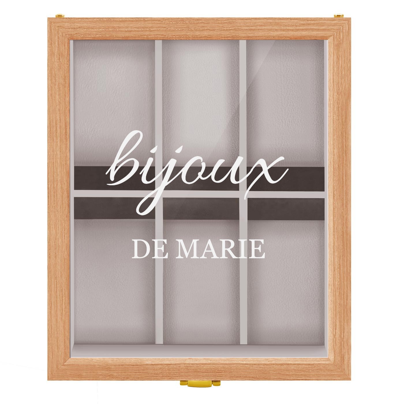 Boîte à montres en bois clair personnalisée pour l'anniversaire d'une femme