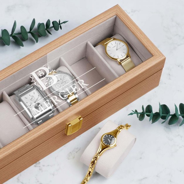 Boîte à montres en bois personnalisée pour l'anniversaire d'un proche