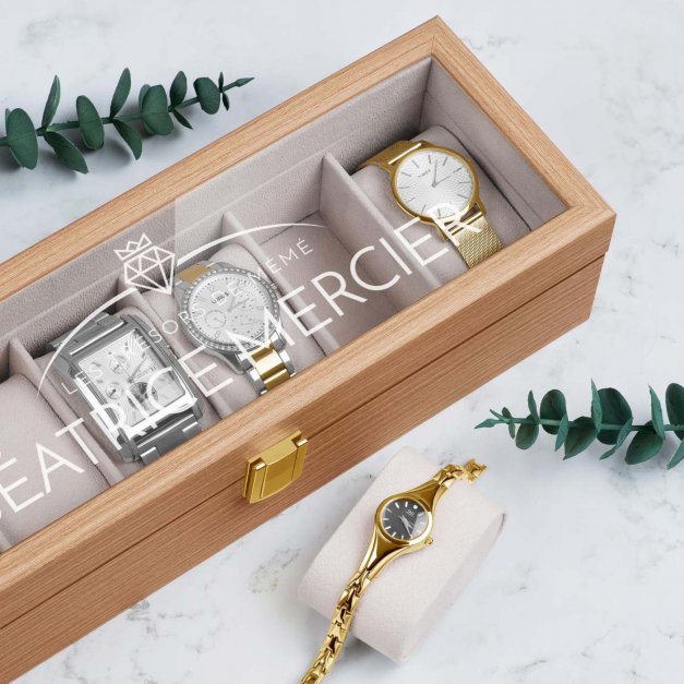 Boîte à montres en bois personnalisée pour la fête des grands-mères