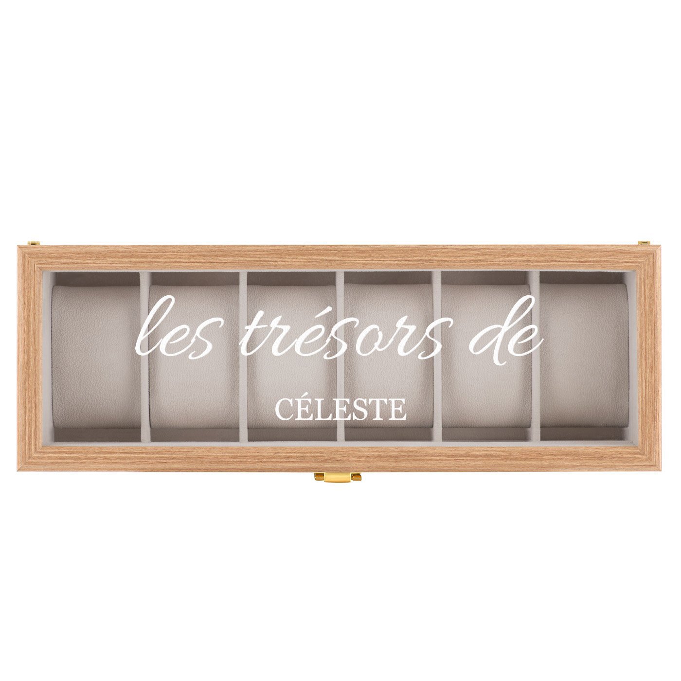 Boîte à montres en bois avec gravure pour l'anniversaire d'une copine