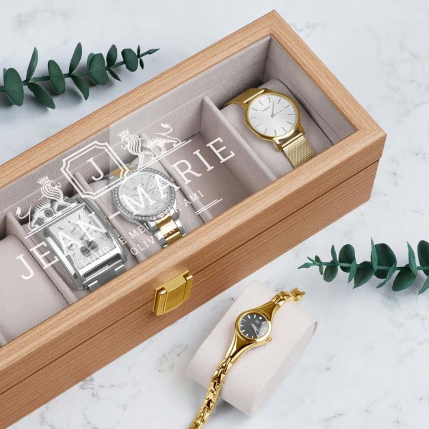 Boîte à montres en bois avec gravure pour l'anniversaire d'un meilleur ami