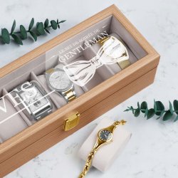Boîte à montres en bois avec gravure pour l'anniversaire de papa