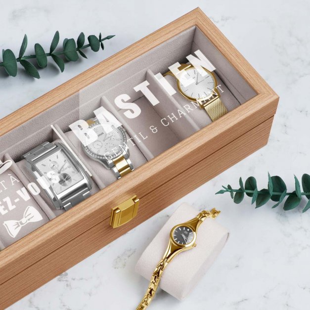 Boîte à montres en bois avec gravure pour lui pour son anniversaire