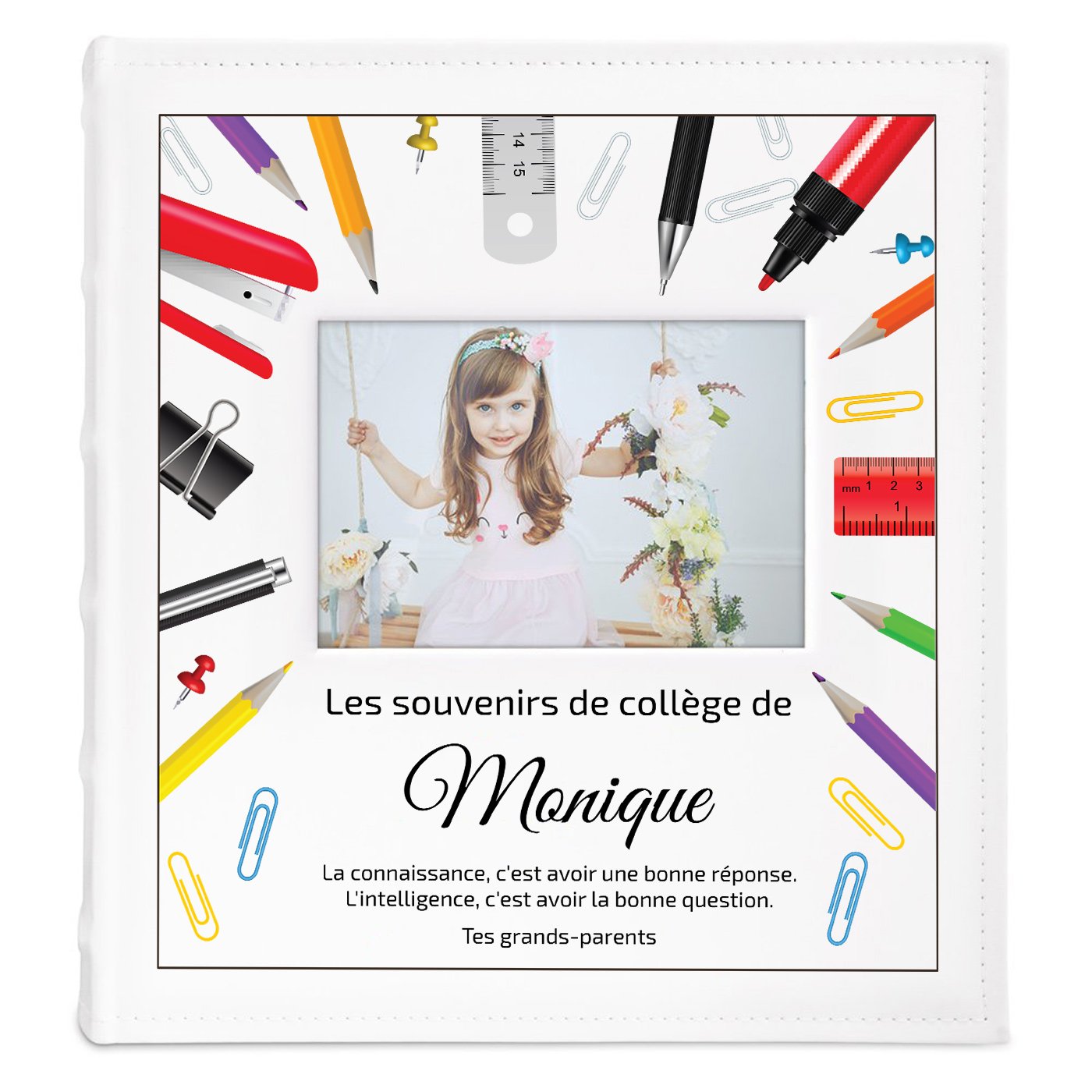 Album photo avec fenêtre et personnalisation pour l'anniversaire d'une petite fille