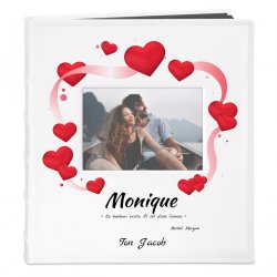 Album photo avec fenêtre et personnalisation pour couple st valentin