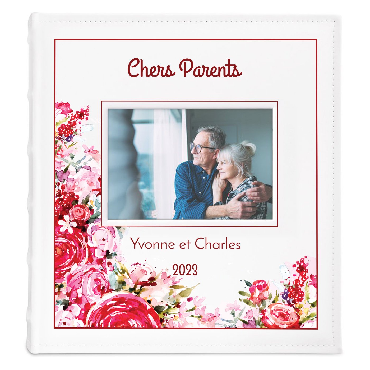 Album photo avec fenêtre et personnalisation avec pour des parents