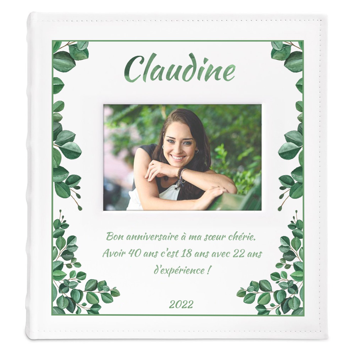 Album photo avec fenêtre et personnalisation pour elle pour 40e anniversaire