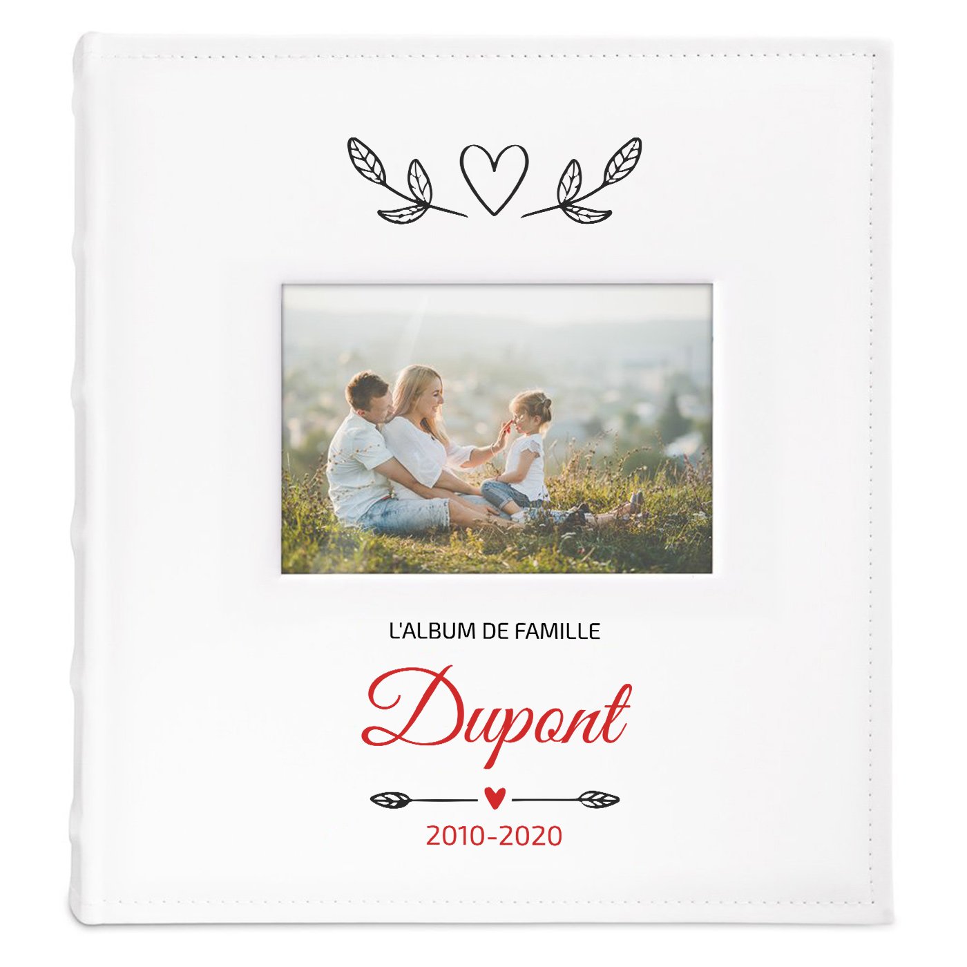 Album photo avec fenêtre et personnalisation pour couple famille 