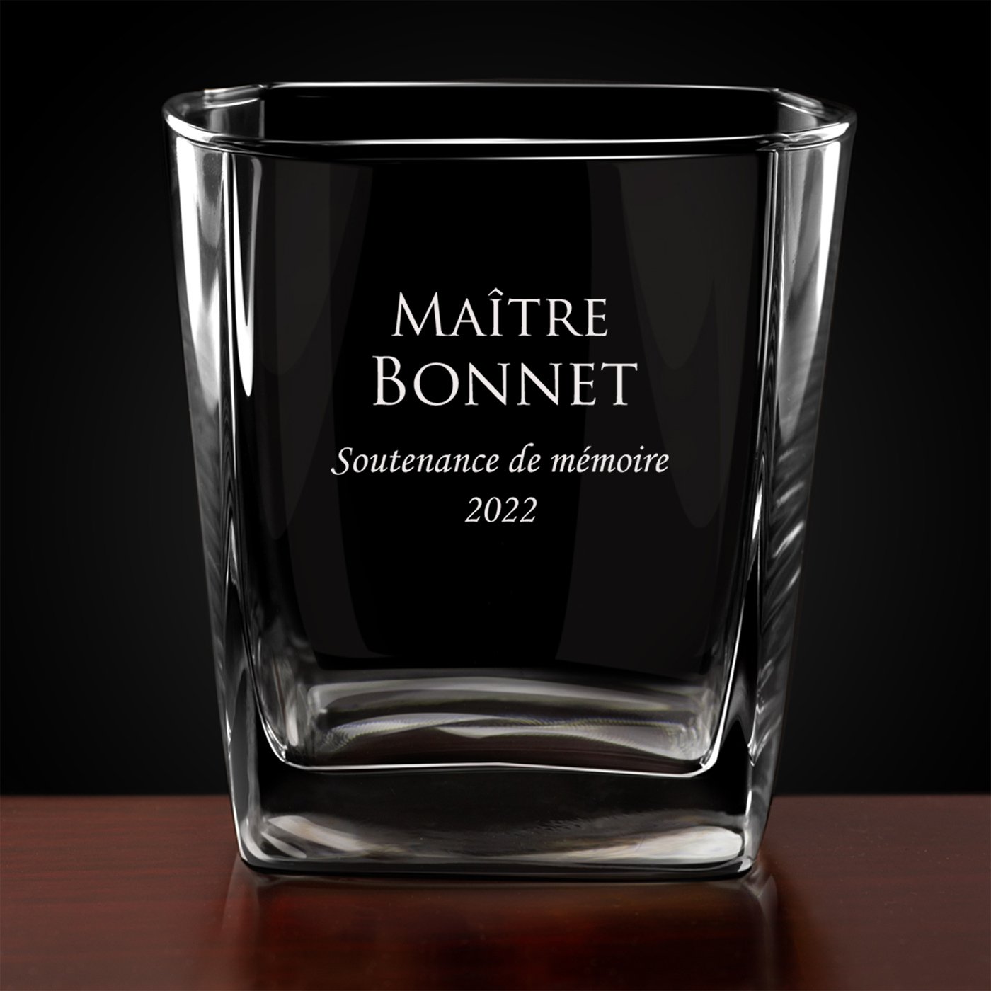 6 verres à whisky avec gravure pour un diplômé