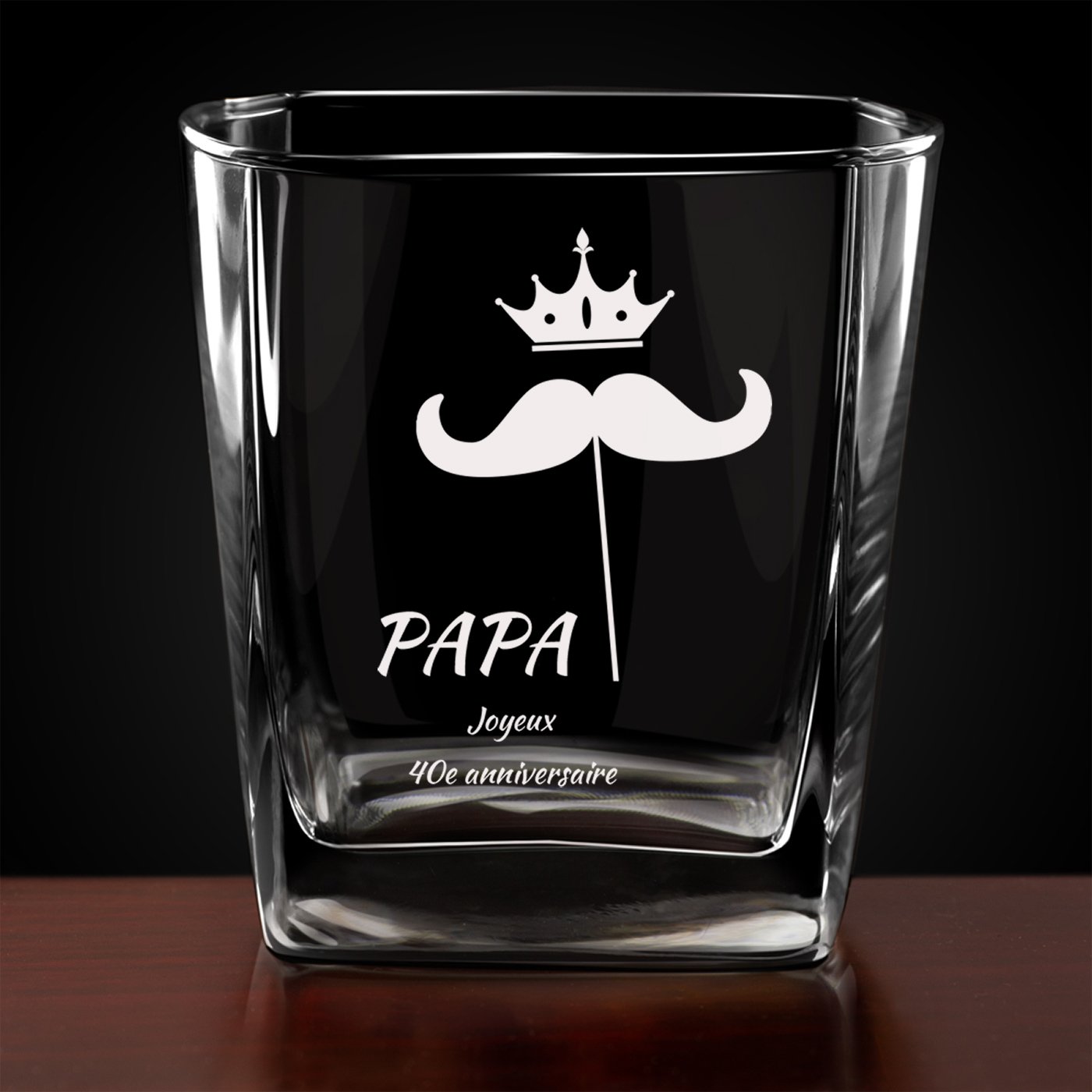 6 verres à whisky avec gravure pour 40e anniversaire de papa