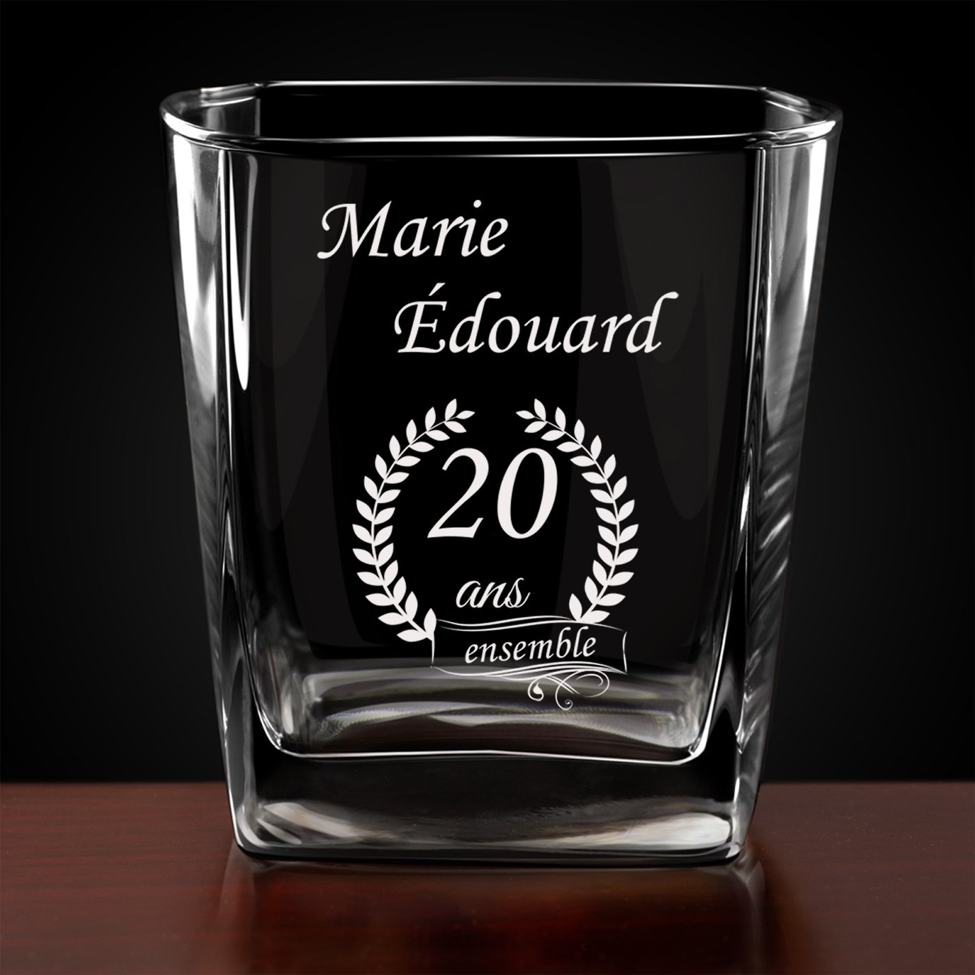 6 verres à whisky avec gravure pour couple pour 20 ans de mariage