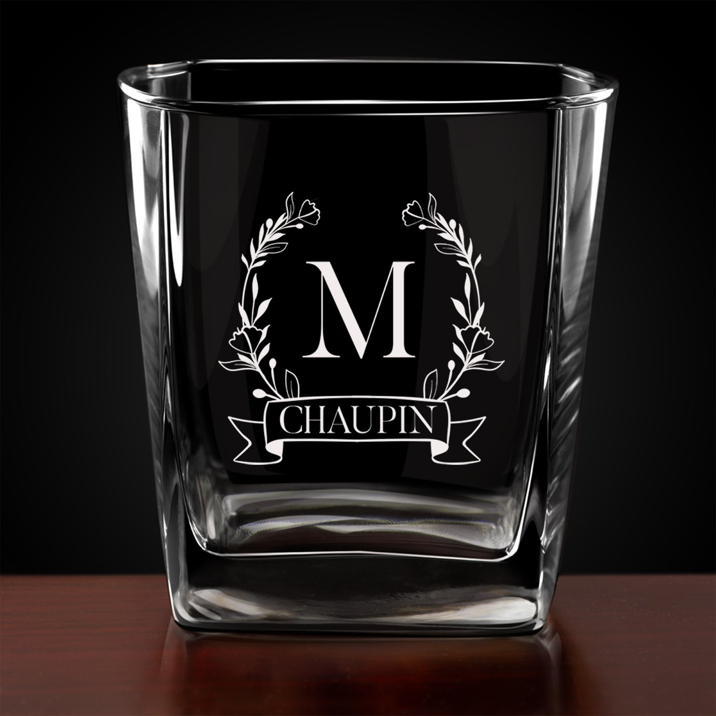 6 verres à whisky avec gravure pour couple avec un nom et une initiale
