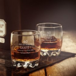 Verre Sylvana avec gravure pour 40e anniversaire d'une amie
