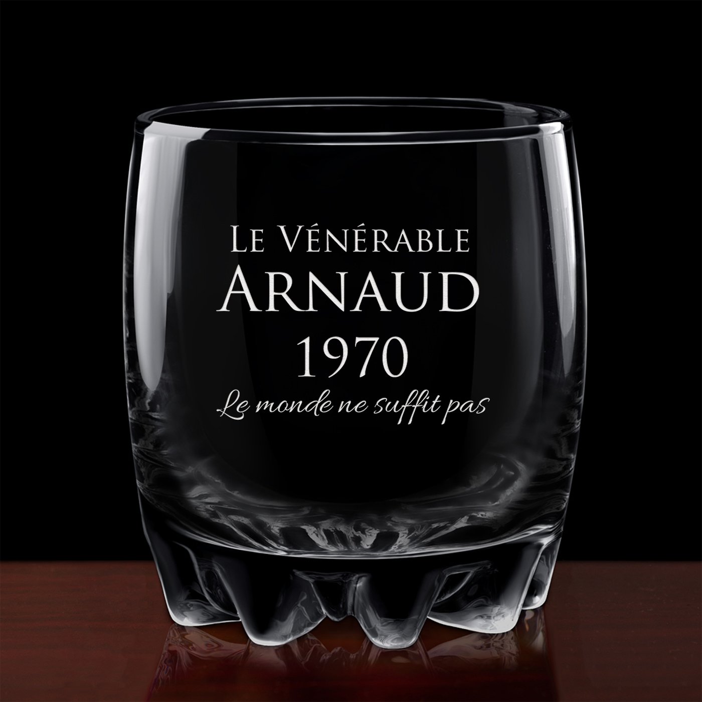 Verre Sylvana avec gravure pour un homme d'affaires