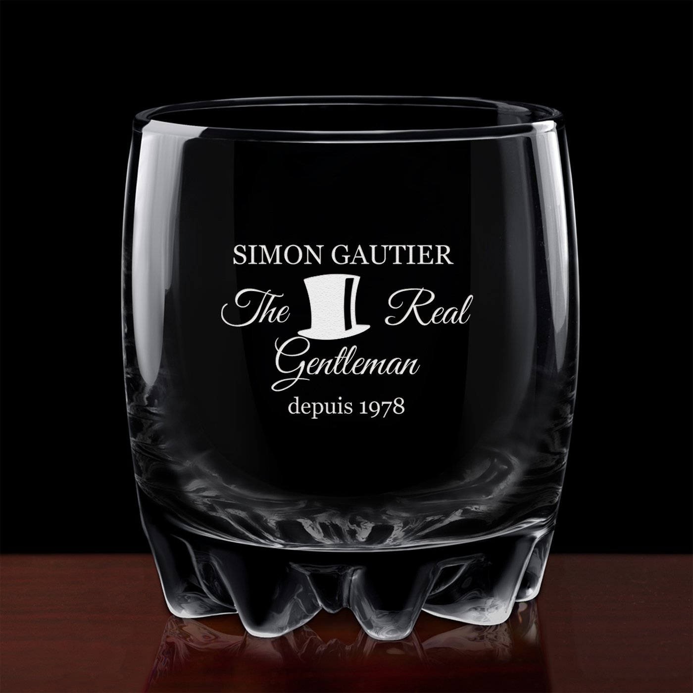Verre Sylvana avec gravure pour l'anniversaire d'un gentleman