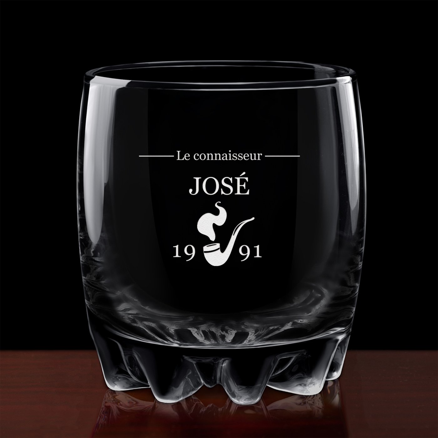 Verre Sylvana avec gravure pour l'anniversaire d'un connaisseur