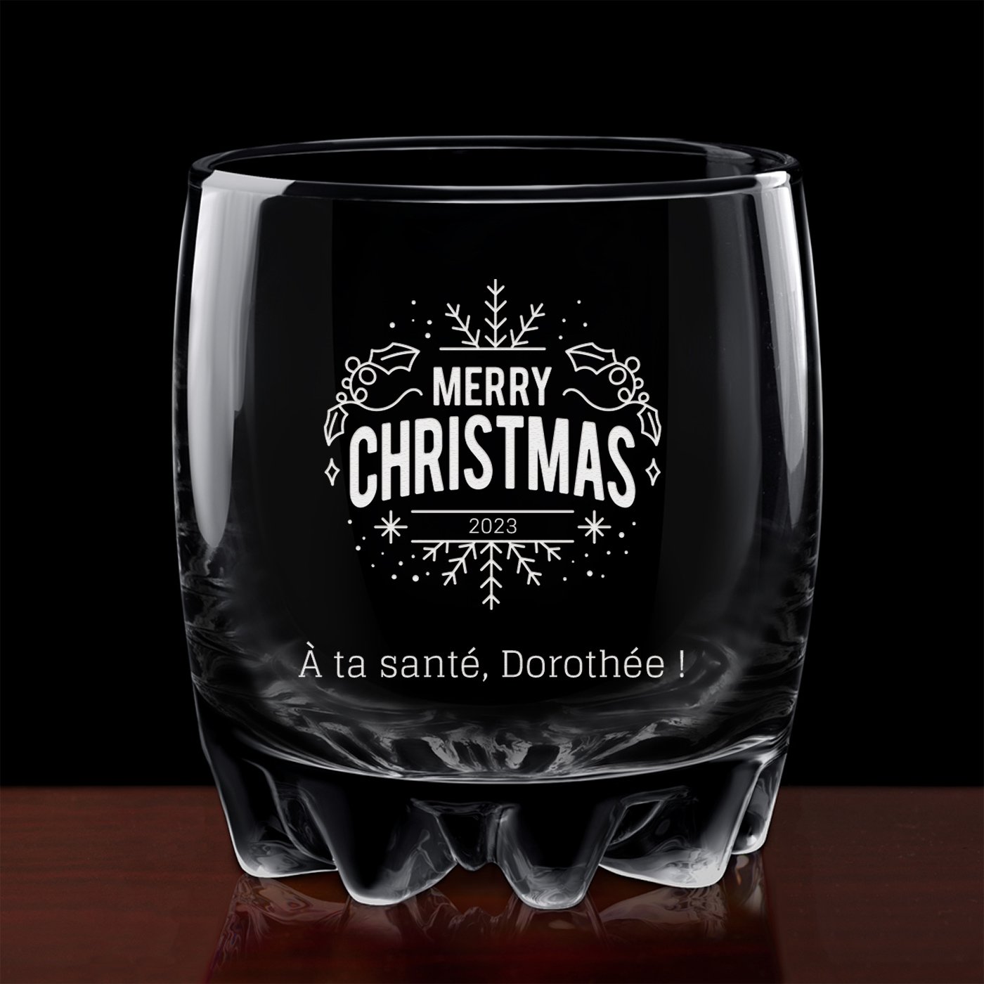 Verre Sylvana avec gravure pour femme pour Noël