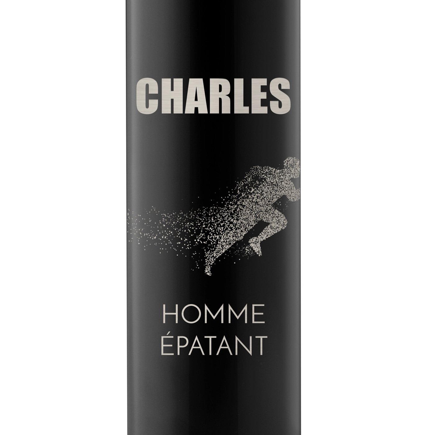 Bouteille isotherme noire personnalisée avec affichage LED pour l'anniversaire d'un mari