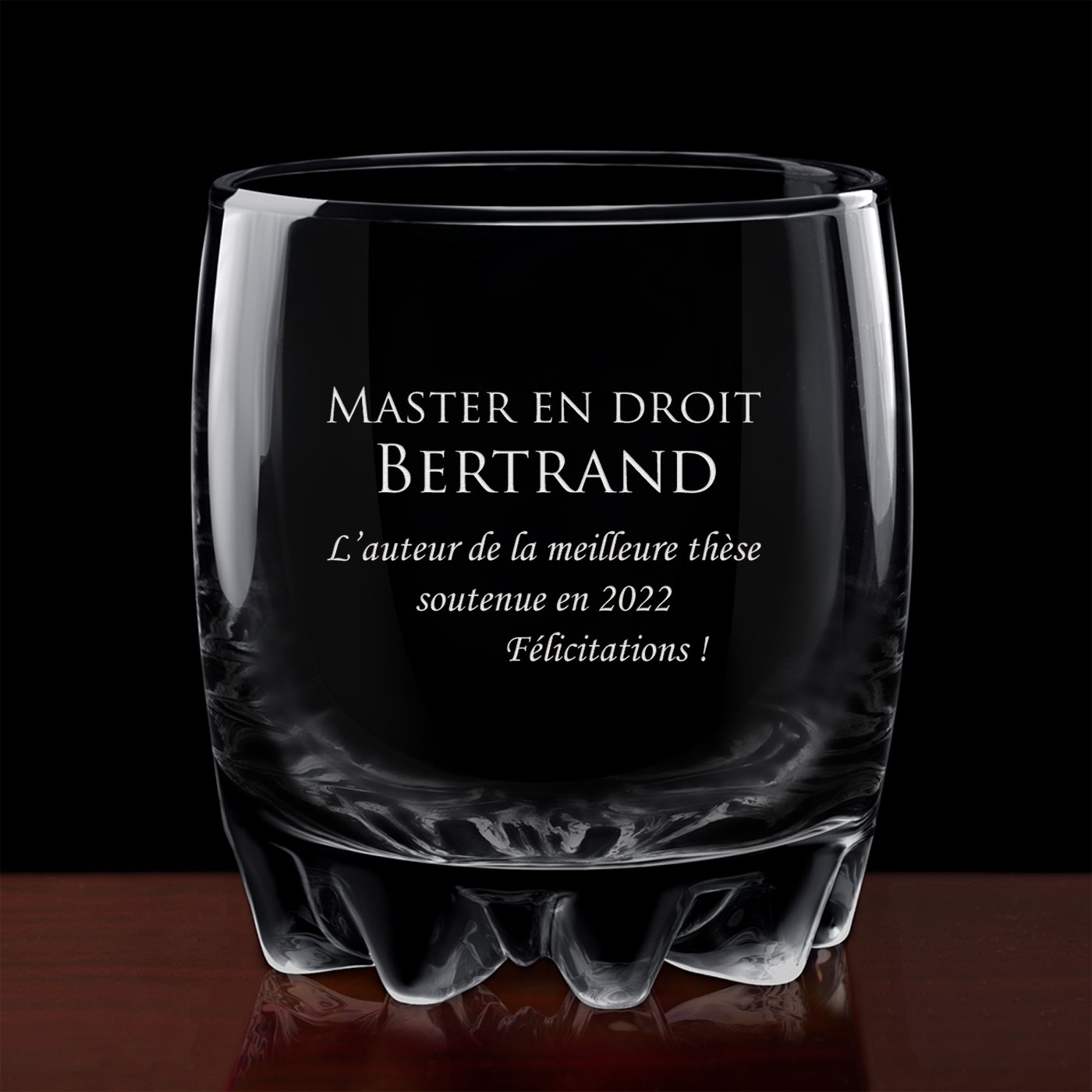 6 verres Sylvana avec gravure pour un diplômé