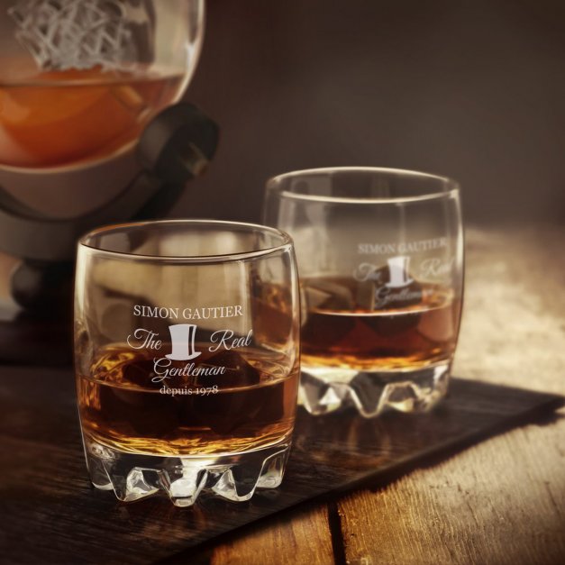 6 verres Sylvana avec gravure pour l'anniversaire d'un gentleman