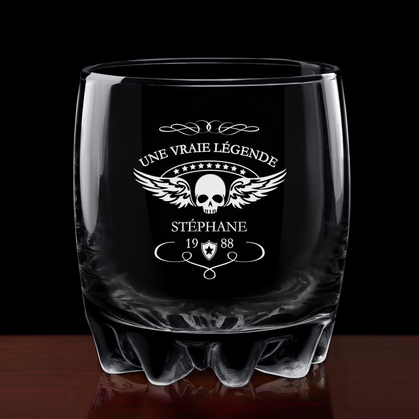 6 verres Sylvana avec gravure pour un motard