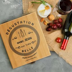 Ensemble d'accessoires pour vin avec coffret en bambou personnalisé pour l'anniversaire d'un homme