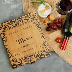 Ensemble d'accessoires pour vin avec coffret en bambou personnalisé pour remerciement parents