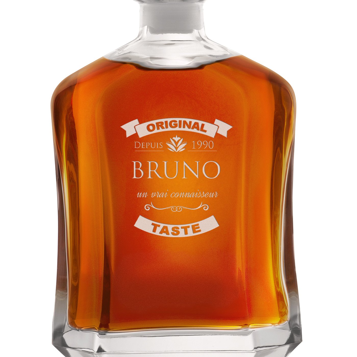 Carafe à whisky avec gravure pour l'anniversaire d'un connaisseur