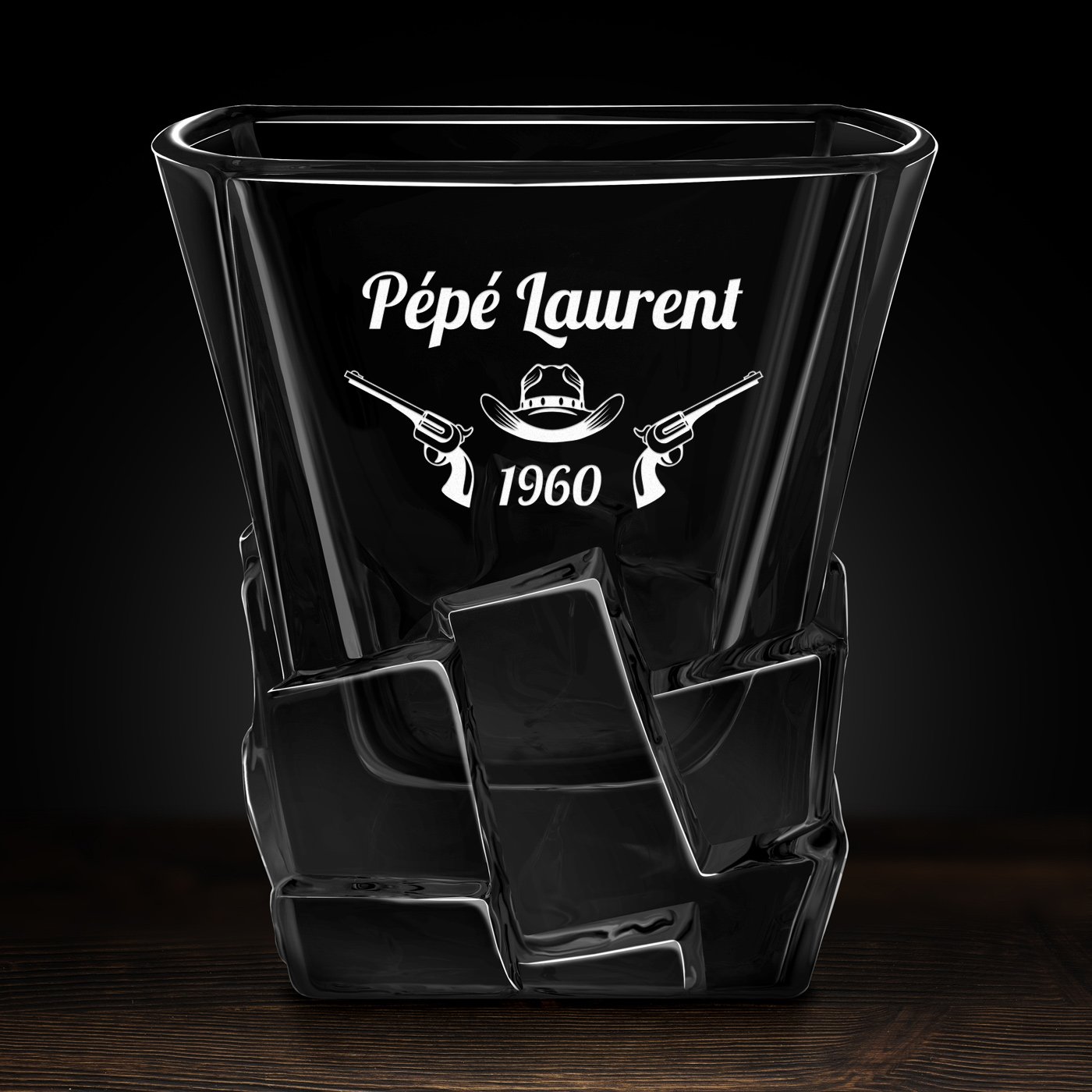 Verre à whisky Ice Blink avec gravure pour l'anniversaire de grand-père