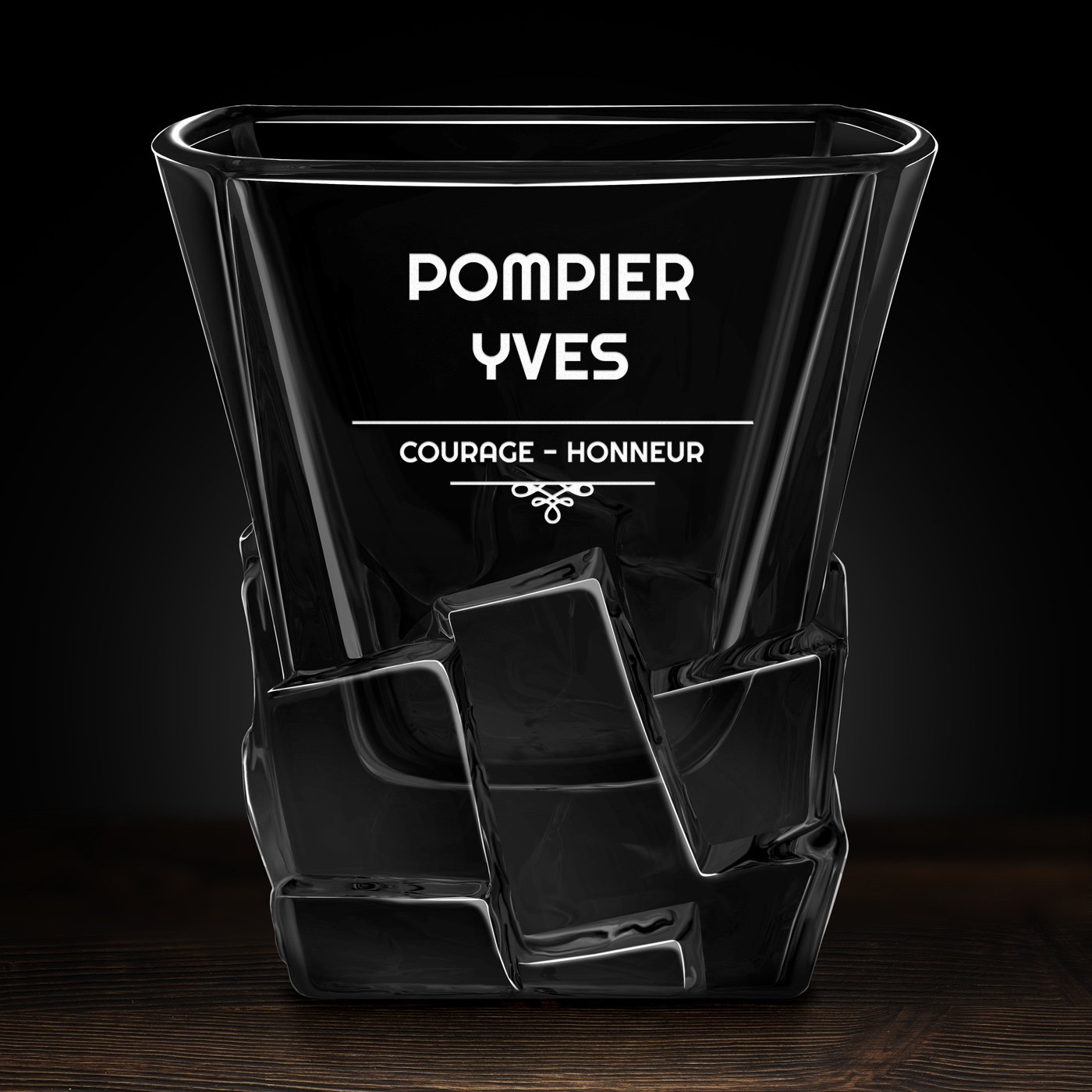 Verre à whisky Ice Blink avec gravure pour pompier