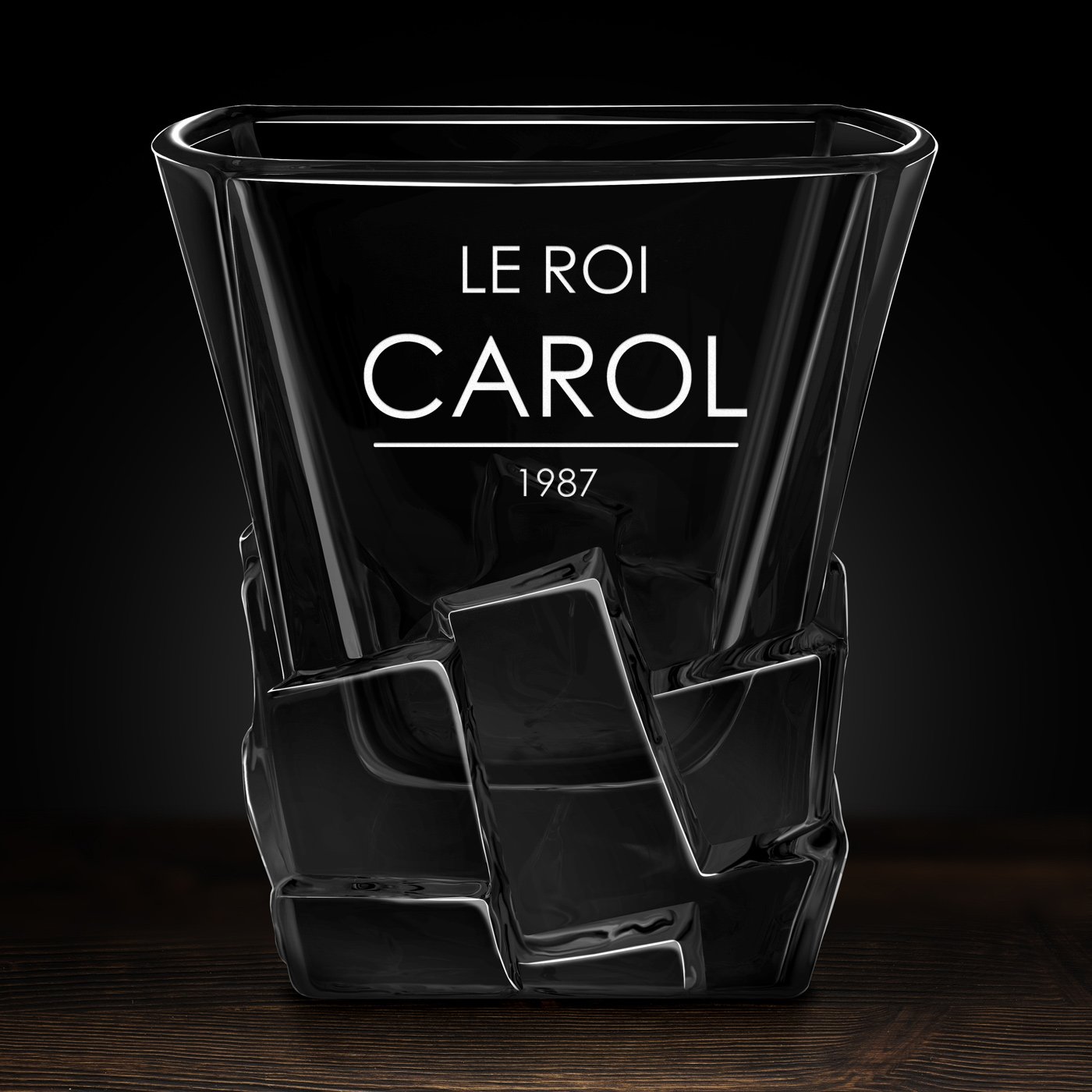 Verre à whisky Ice Blink avec gravure pour le roi de la fête