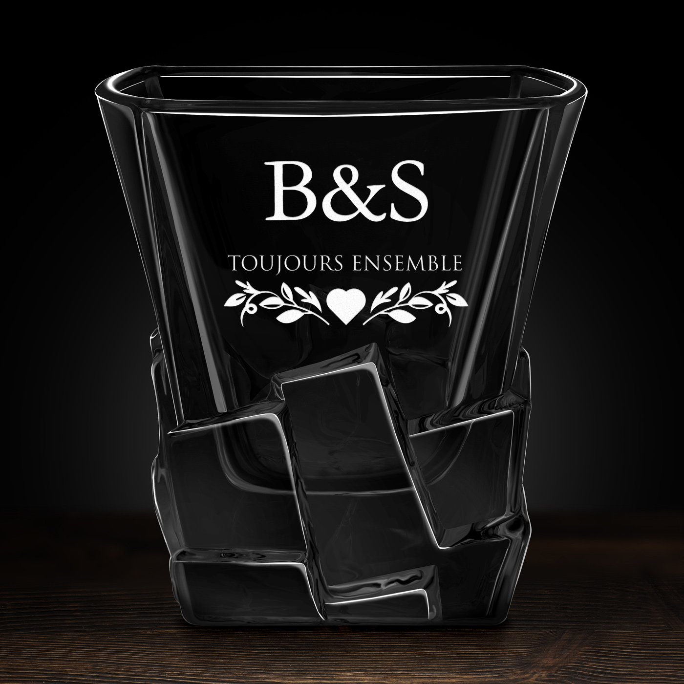 Verre à whisky Ice Blink avec gravure pour couple