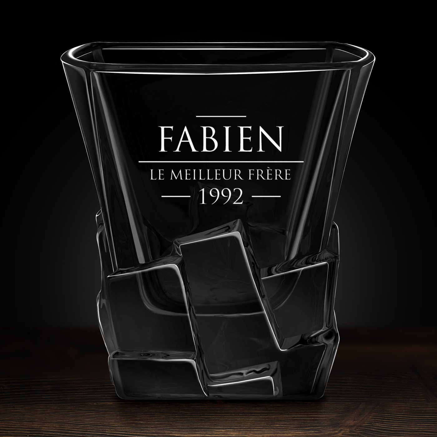 6 verres à whisky Ice Blink avec gravure pour frère