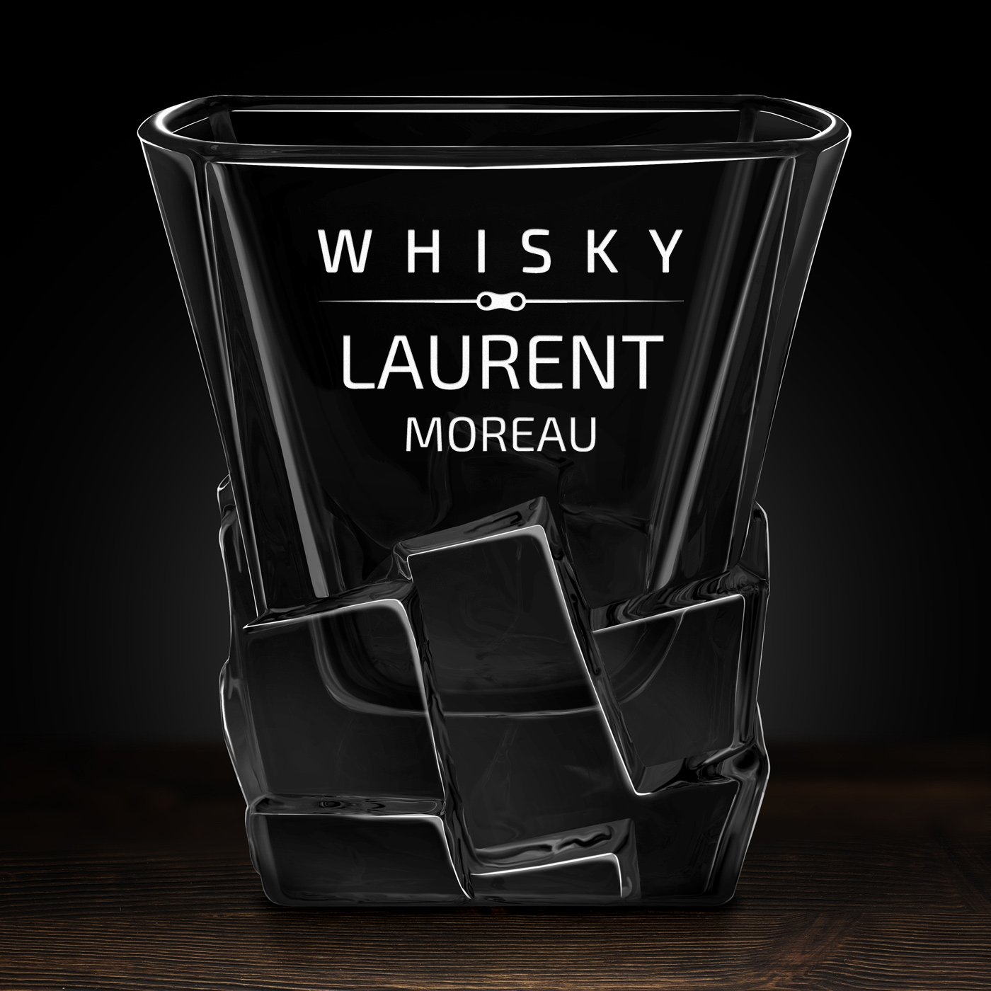 6 verres à whisky Ice Blink avec gravure pour un patron
