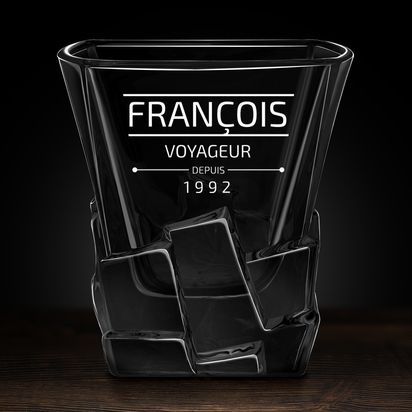 6 verres à whisky Ice Blink avec gravure pour un jeune homme voyageur