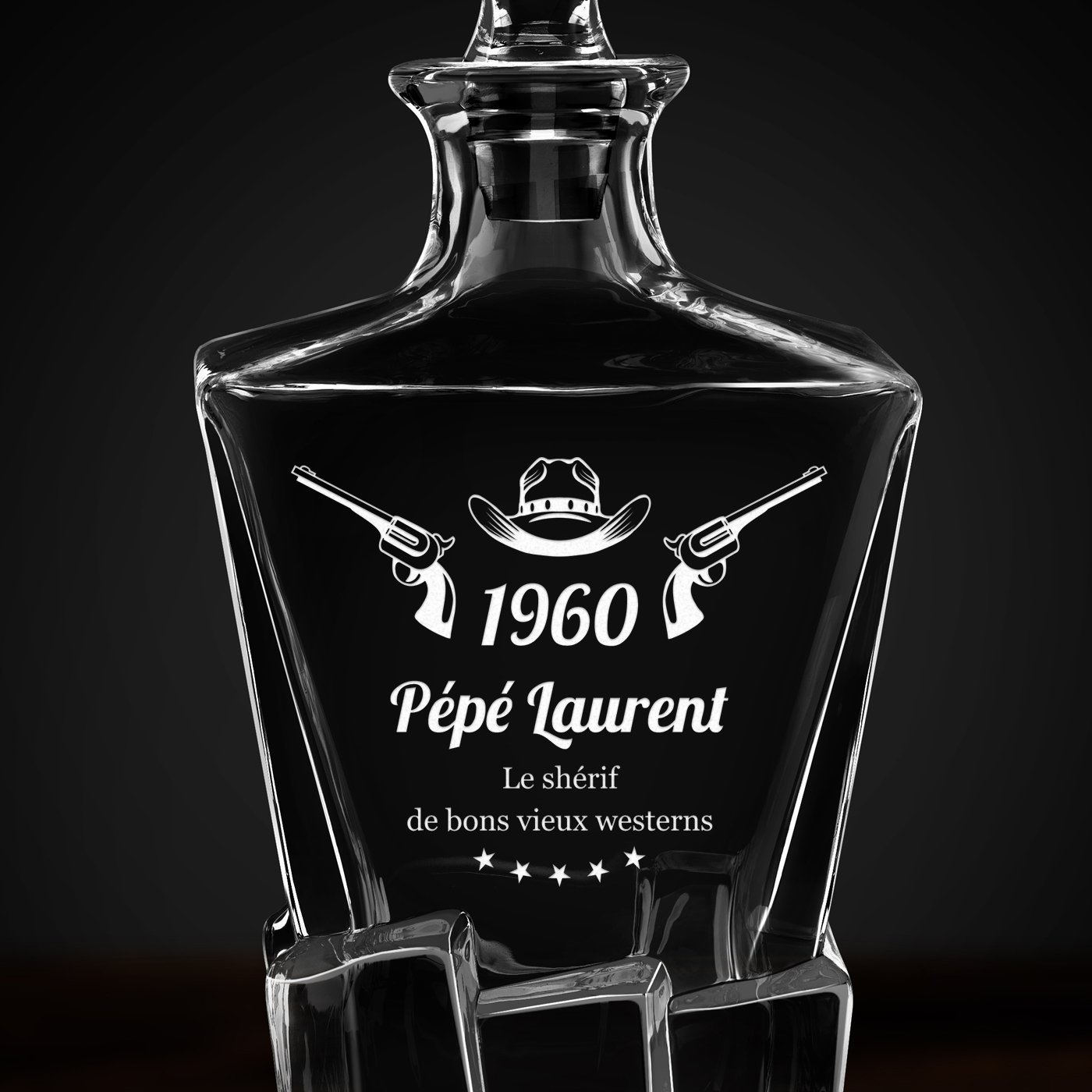 Carafe à whisky Ice Blink avec gravure pour anniversaire pour papy